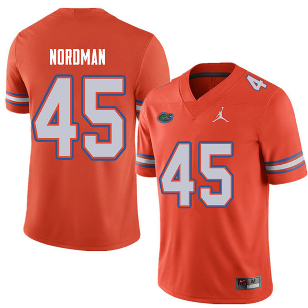 Jordan Brand Men #45 Charles Nordman Florida Gators College Football Jerseys Sale-Orange - Click Image to Close